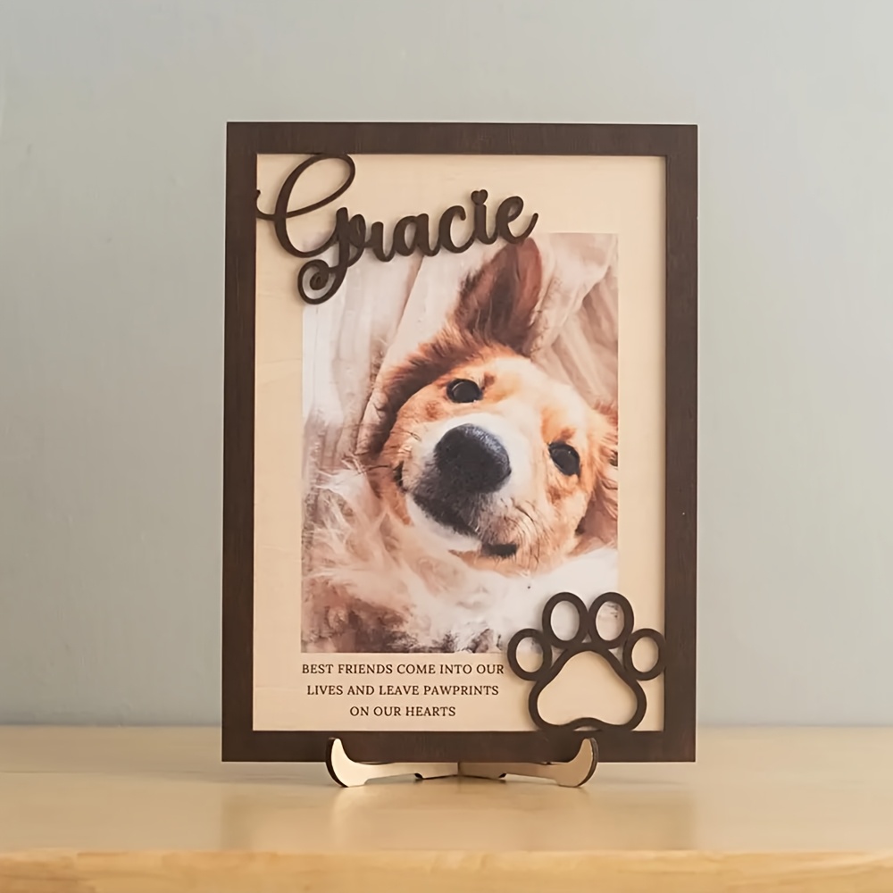 Pet Portrait Custom - Kişiselleştirilebilir Ahşap Evcil Hayvan Fotoğraf Çerçevesi,