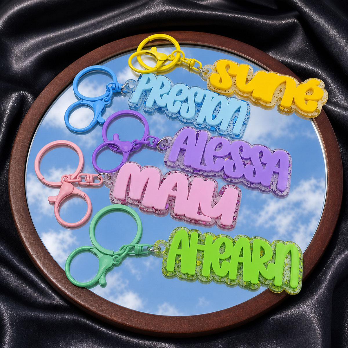 Initial Ring Custom - Kişiye Özel İsimli Akrilik Anahtarlık, Kişiselleştirilmiş
